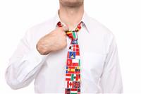 Man with Flag Tie stock photo