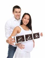Couple Expecting Child with X-Ray stock photo
