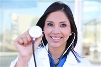 Pretty Nurse with Stethoscope stock photo
