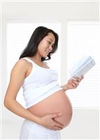 Pretty Pregnant Woman Reading stock photo