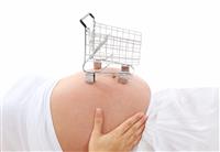 Pregnant Woman and Shopping stock photo