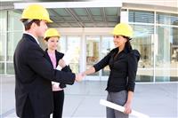 Business Man and Construction Woman stock photo