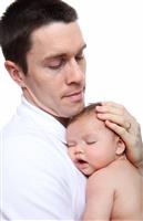 Father Holding Young Son stock photo