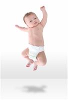 Happy Baby Jumpign for Joy stock photo