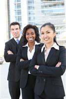  Business Team  (FOCUS ON MIDDLE WOMAN) stock photo