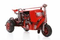 Old Retro Red Tractor stock photo