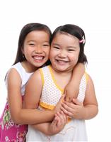 Two Asian Young Sisters stock photo