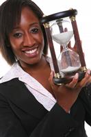 African Woman with Hourglass stock photo