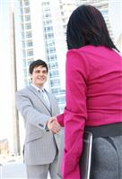 Business Team Handshake at Office stock photo