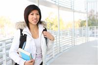 Young Asian Girl at School stock photo