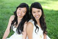 Asian Sister in Park stock photo