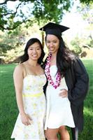 Two Sisters at College Graduation stock photo