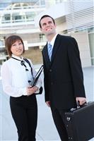 Attractive Man and Woman Business Team stock photo