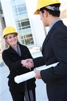 Business Construction Man and Woman stock photo