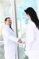 Doctor Handshake at Hospital stock photo