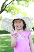 Asian Girl in Park stock photo