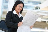 Asian Business Woman Reading stock photo
