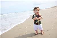 Cute Baby Boy at Beach stock photo