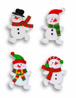 Four Snowmen Over White stock photo