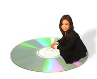 Business Woman on DVD stock photo