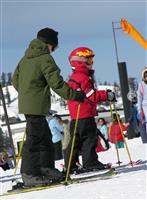Kids Skiing stock photo