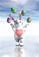 Easter Bunny Juggling stock photo