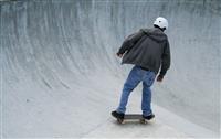 Skateboarder with Room for Copy Space stock photo
