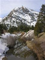 Snowy Mountain Landscape stock photo