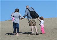 Family at the Beach stock photo