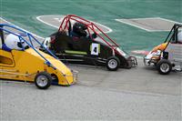 Go-Kart Race (Focus on center go-kart) stock photo