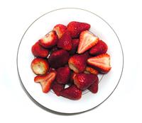 Bowl of Strawberries stock photo