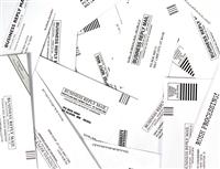 Business Reply Mail Background (fictional addresses)      stock photo