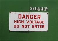 High Voltage Sign stock photo