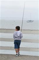 Boy Fishing stock photo