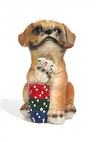 Dog Playing Cards stock photo