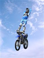 Dirt Bike Stunt Rider stock photo