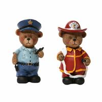 Policeman and Fireman Bears stock photo