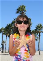 Girl at Beach stock photo