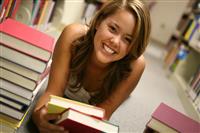 Young Woman Reading stock photo