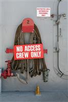 Crew Only Sign stock photo