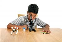 Microscope Boy stock photo