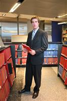 Lawyer in the Library stock photo