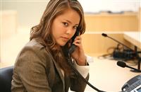Attractive Woman on Phone stock photo