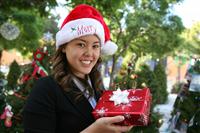 Woman during Christmas stock photo