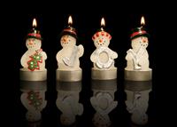Snowmen Candles stock photo