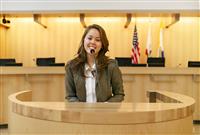 Woman in Court stock photo