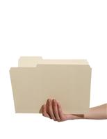 Woman Holding Folder stock photo