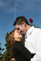 Attractive Couple Kissing stock photo