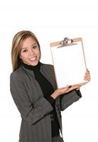Business Woman with Clipboard stock photo