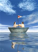 Couple in Boat stock photo